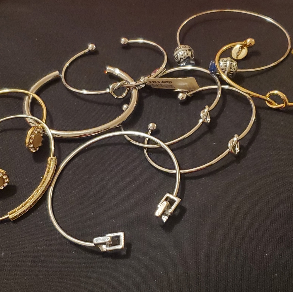 Silver and Gold Cuff Bracelet Bundle